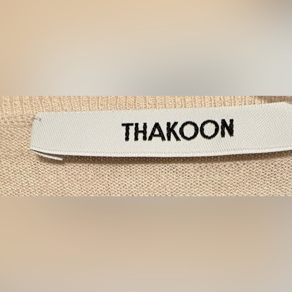 Thakoon Cream Long Sleeve Wrap Tie Sweater Dress - Picture 3 of 4